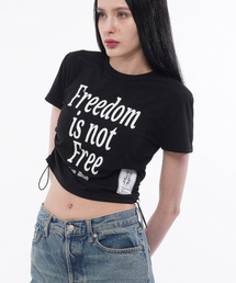 フリーダムサイドストリングクロップTシャツブラック