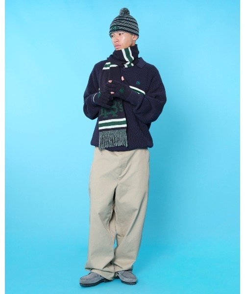 KEBOZ（ケボズ）の「EFG BORDER MUFFLER（マフラー・メンズ・ネイビー・FREE）」の5枚目の写真