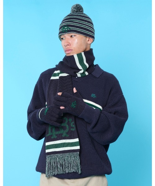 KEBOZ（ケボズ）の「EFG BORDER MUFFLER（マフラー・メンズ・ネイビー・FREE）」の2枚目の写真