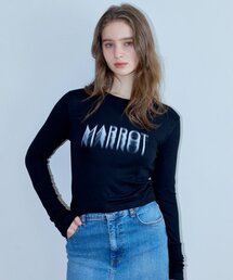 シャドースプレープリンティングTシャツ_ブラック