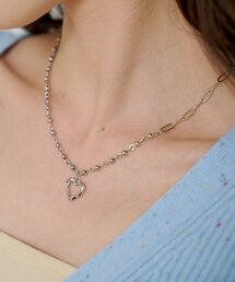 Kastane（カスタネ）の「【fiw.】ハートアシメネックレス（ネックレス）」