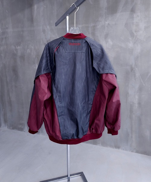 WESTBOY（ウエストボーイ）の「軽量 オーバーサイズ 切り替えフェイクレザージャケット ブルゾン WO25W14OT04（ブルゾン・メンズ・グレー・L/M/XL）」の3枚目の写真