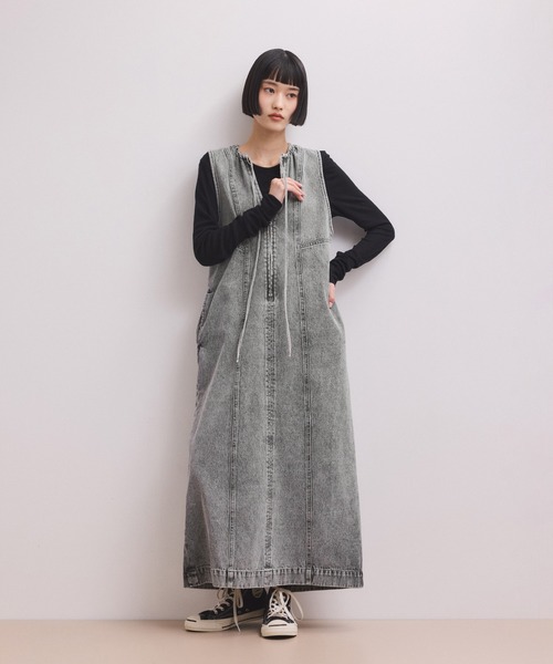WEB限定】ドロストネックデニムワンピース（ワンピース）｜ADAM ET