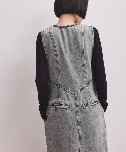 ADAM ET ROPE'(アダムエロペ)の「【WEB限定】ドロストネックデニムワンピース(ワンピース・レディース・ブラック系その他/ブルー系その他4・36/38)」の9枚目の写真