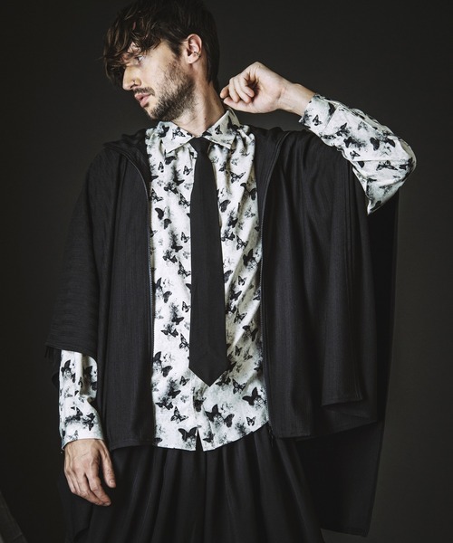 NO ID.（ノーアイディ）の「【NO ID.】Drawstring Hooded Poncho / ドローストリングス フーデッド ポンチョ（ポンチョ・メンズ・グレー/ホワイト/ブラック・ONE SIZE）」の5枚目の写真