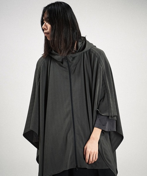 NO ID.】Drawstring Hooded Poncho / ドローストリングス フーデッド