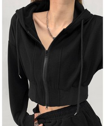 inst.ALL（インストール）の「春ヘビロテ大活躍！　クロップド丈ダブルジップパーカー（パーカー）」