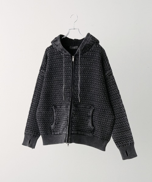 [CLEL] 3D Full‑Zip Knit Hoodie / 3D полно‑молния вязаный пэкар