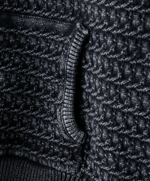 CLEL（クレイル）の「【CLEL】3D Full-Zip Knit Hoodie / 3Dフルジップニットパーカー（パーカー・メンズ・グレー系/ネイビー系/ブラック・L/M/S/XS）」の21枚目の写真