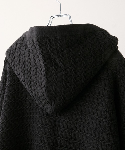 CLEL（クレイル）の「【CLEL】3D Full-Zip Knit Hoodie / 3Dフルジップニットパーカー（パーカー・メンズ・グレー系/ネイビー系/ブラック・L/M/S/XS）」の9枚目の写真