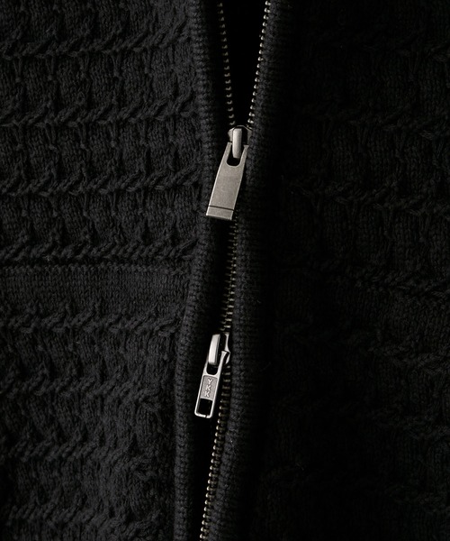 CLEL（クレイル）の「【CLEL】3D Full-Zip Knit Hoodie / 3Dフルジップニットパーカー（パーカー・メンズ・グレー系/ネイビー系/ブラック・L/M/S/XS）」の10枚目の写真