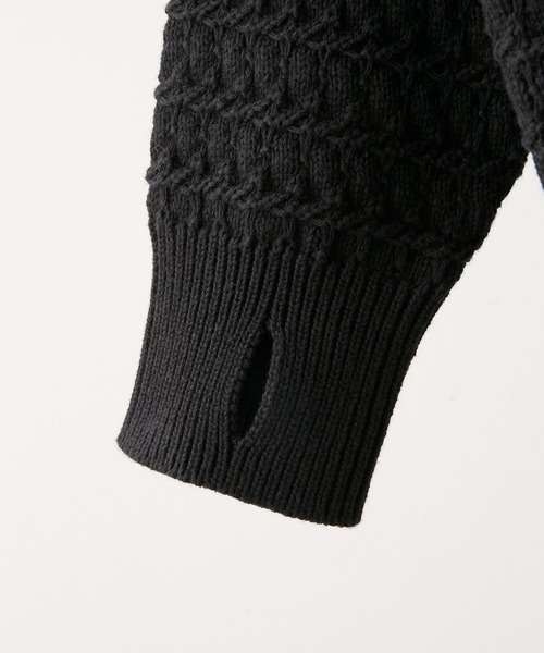 CLEL（クレイル）の「【CLEL】3D Full-Zip Knit Hoodie / 3Dフルジップニットパーカー（パーカー・メンズ・グレー系/ネイビー系/ブラック・L/M/S/XS）」の11枚目の写真