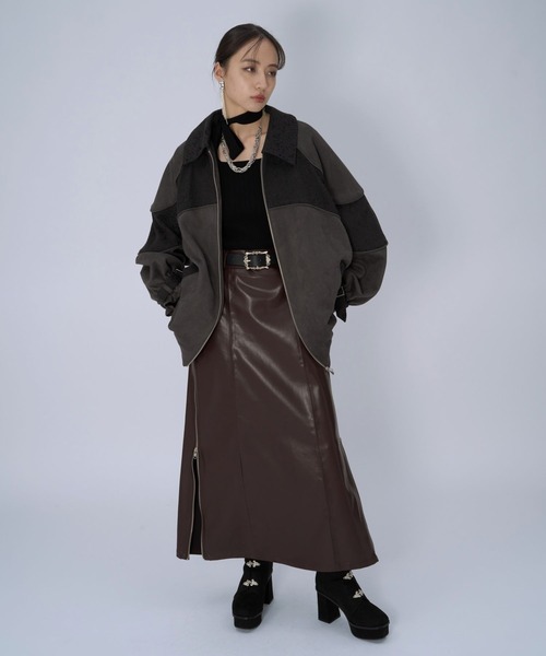 HARE（ハレ）の「ボウタイニットトップス(HARE)（ニット/セーター・レディース・ブラック/ライトブルー・FREE）」の10枚目の写真