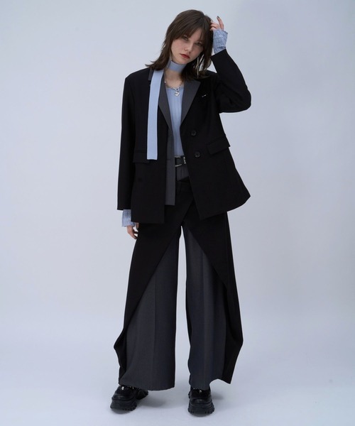 HARE（ハレ）の「ボウタイニットトップス(HARE)（ニット/セーター・レディース・ブラック/ライトブルー・FREE）」の13枚目の写真