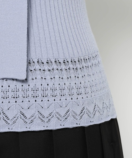 HARE（ハレ）の「ボウタイニットトップス(HARE)（ニット/セーター・レディース・ブラック/ライトブルー・FREE）」の7枚目の写真