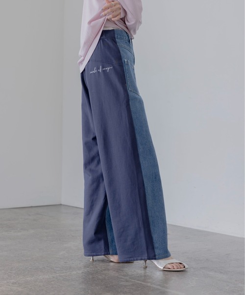 【貴重】アンドエルシー　&ellecy リボンボリュームパンツ　ネイビー classicalelf（クラシカルエルフ） ジーンズ デニム デニムパンツ ハイ