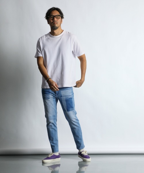 The DUFFER of ST.GEORGE（ザダファーオブセントジョージ）の「LASER PROCESSED＆EMBROIDERY SLIM FIT DENIM：レーザー加工＆刺繍 スリムフィットジーンズ（デニムパンツ・メンズ・インディゴブルー/ライトインディゴブルー・LARGE/MEDIUM/SMALL/X-LARGE）」の8枚目の写真