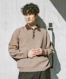 RAGEBLUE（レイジブルー）の「DOUBLE COLLAR KNIT POLO SHIRTS / ダブルカラーソフトタッチニットポロ（ニット/セーター）」