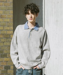 RAGEBLUE（レイジブルー）の「DOUBLE COLLAR KNIT POLO SHIRTS / ダブルカラーソフトタッチニットポロ（ニット/セーター）」