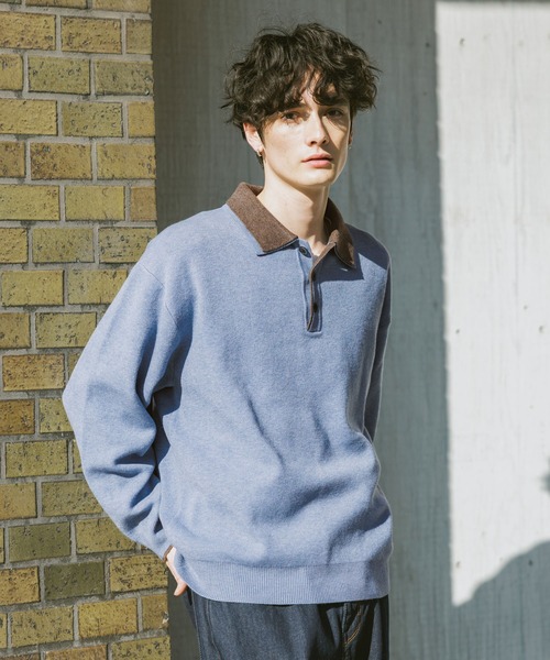 セール】DOUBLE COLLAR KNIT POLO SHIRTS / ダブルカラーソフトタッチ