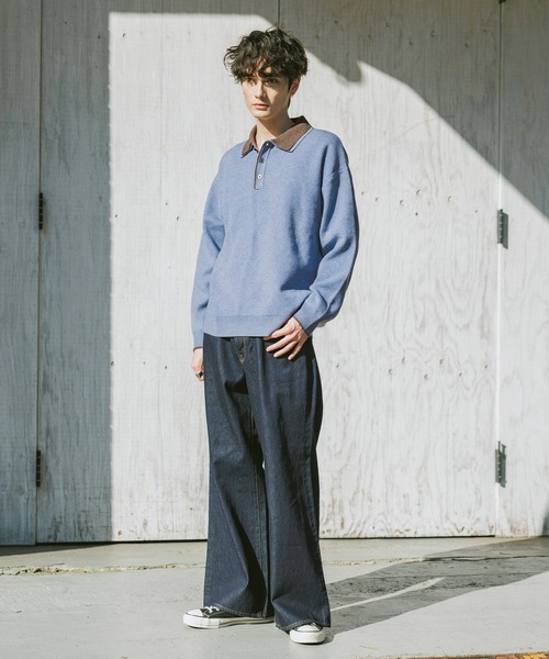 セール】DOUBLE COLLAR KNIT POLO SHIRTS / ダブルカラーソフトタッチ