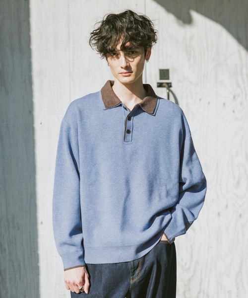 セール】DOUBLE COLLAR KNIT POLO SHIRTS / ダブルカラーソフトタッチ