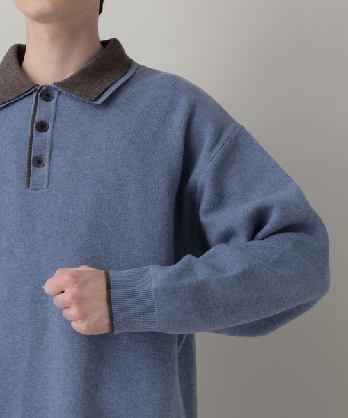 セール】DOUBLE COLLAR KNIT POLO SHIRTS / ダブルカラーソフトタッチ