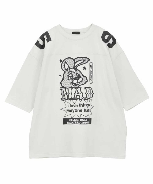 Candy Stripper（キャンディストリッパー）の「MAD BUNNY FOOTBALL Tシャツ（Tシャツ/カットソー・レディース・レッド/オフホワイト/ブラック・FREE）」の18枚目の写真