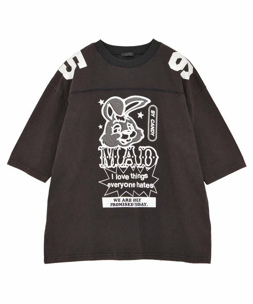 Candy Stripper（キャンディストリッパー）の「MAD BUNNY FOOTBALL Tシャツ（Tシャツ/カットソー・レディース・レッド/オフホワイト/ブラック・FREE）」の19枚目の写真