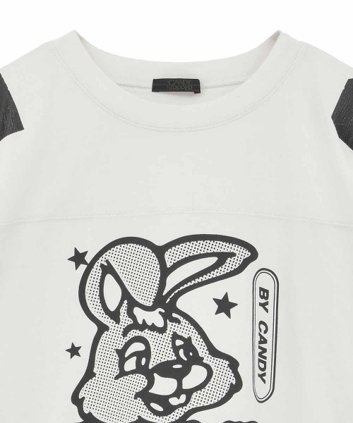 Candy Stripper（キャンディストリッパー）の「MAD BUNNY FOOTBALL Tシャツ（Tシャツ/カットソー・レディース・レッド/オフホワイト/ブラック・FREE）」の21枚目の写真