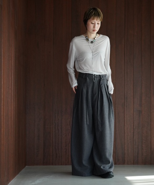 chuclla（チュクラ）の「シアーライト ロングスリーブT chw26s055（Tシャツ/カットソー・レディース・ブラック/ライトグレー・FREE）」の8枚目の写真