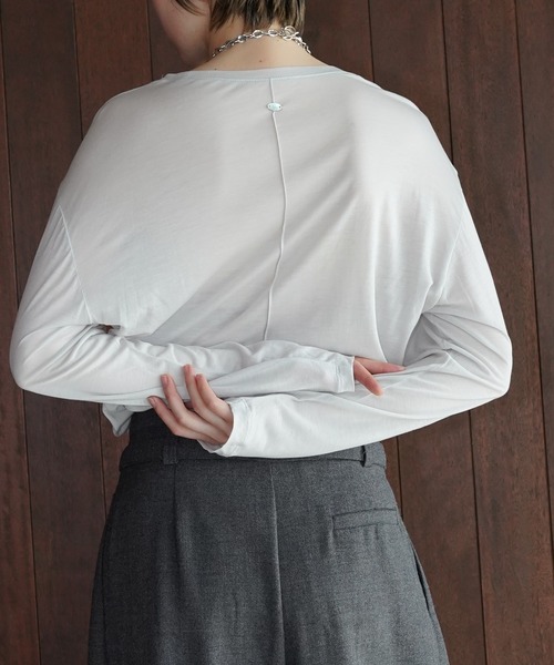 chuclla（チュクラ）の「シアーライト ロングスリーブT chw26s055（Tシャツ/カットソー・レディース・ブラック/ライトグレー・FREE）」の9枚目の写真