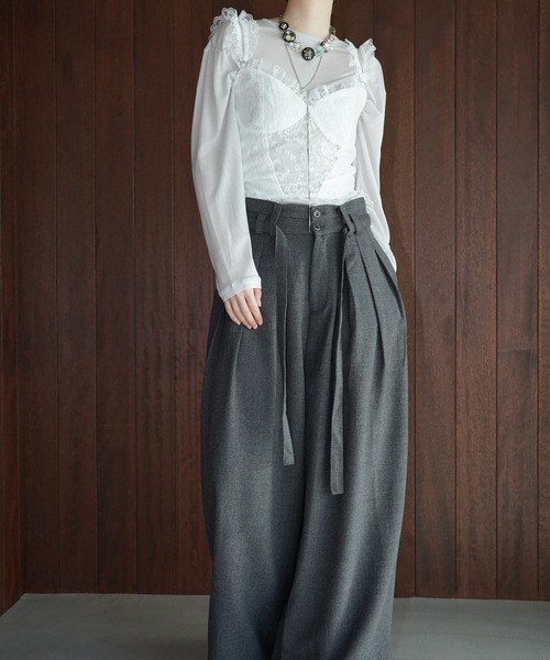 chuclla（チュクラ）の「シアーライト ロングスリーブT chw26s055（Tシャツ/カットソー・レディース・ブラック/ライトグレー・FREE）」の15枚目の写真