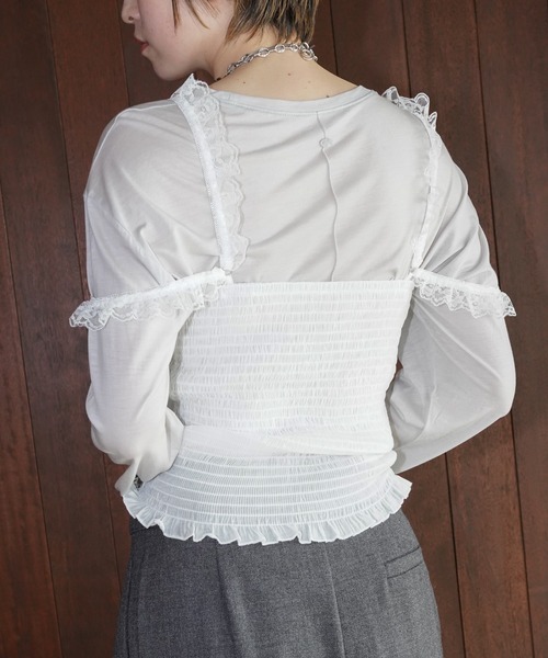 chuclla（チュクラ）の「シアーライト ロングスリーブT chw26s055（Tシャツ/カットソー・レディース・ブラック/ライトグレー・FREE）」の17枚目の写真