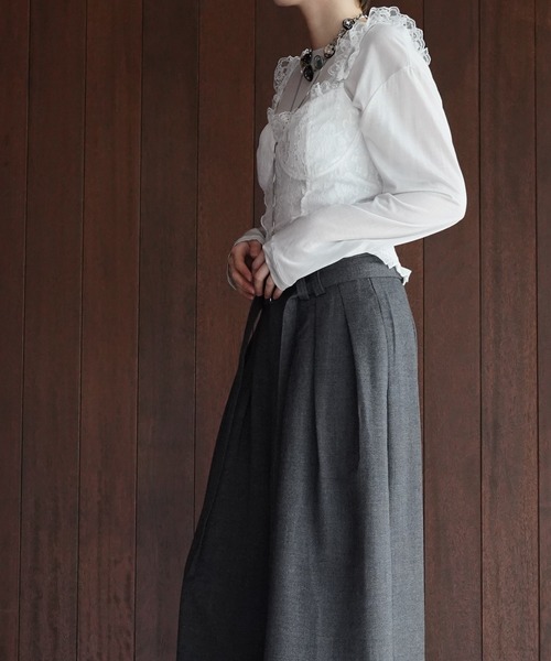 chuclla（チュクラ）の「シアーライト ロングスリーブT chw26s055（Tシャツ/カットソー・レディース・ブラック/ライトグレー・FREE）」の19枚目の写真