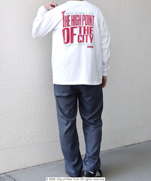 GOOD ROCK SPEED(グッドロックスピード)の「GOOD ROCK SPEED: NYC グラフィック プリント Tシャツ(ロンT)◇(Tシャツ/カットソー・メンズ・ブラック/ホワイト・MEDIUM/LARGE/X-LARGE)」の4枚目の写真