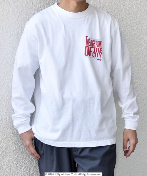 GOOD ROCK SPEED(グッドロックスピード)の「GOOD ROCK SPEED: NYC グラフィック プリント Tシャツ(ロンT)◇(Tシャツ/カットソー・メンズ・ブラック/ホワイト・MEDIUM/LARGE/X-LARGE)」の5枚目の写真