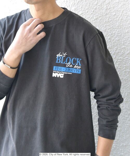GOOD ROCK SPEED(グッドロックスピード)の「GOOD ROCK SPEED: NYC グラフィック プリント Tシャツ(ロンT)◇(Tシャツ/カットソー・メンズ・ブラック/ホワイト・MEDIUM/LARGE/X-LARGE)」の14枚目の写真