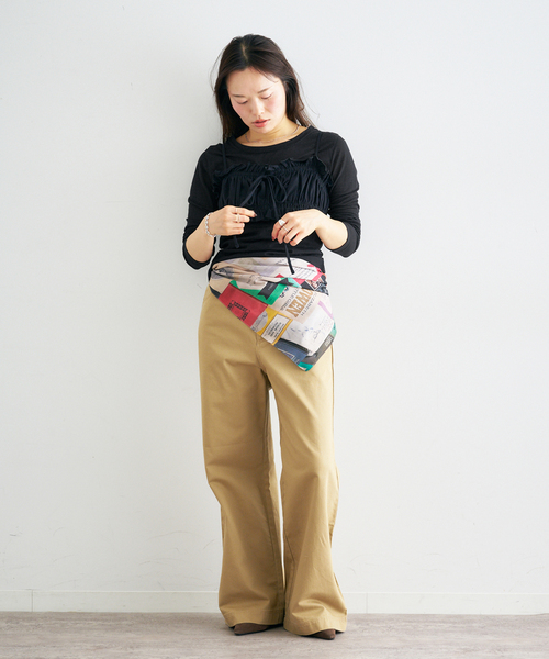 U by SPICK&SPAN（ユーバイスピックアンドスパン）の「《追加4》C/NY シアートップス（Tシャツ/カットソー・レディース・ブルー/ブラック/アイボリー/ライトグリーン・FREE）」の18枚目の写真