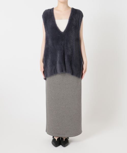 B.C STOCK（ベーセーストック）の「《追加3》《2点セット》手洗い可 / ショートシャギーベスト+ダンボールスカート（スカート・レディース・ネイビー/ブラウン/アイボリー・FREE）」の19枚目の写真