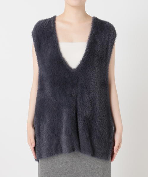 B.C STOCK（ベーセーストック）の「《追加3》《2点セット》手洗い可 / ショートシャギーベスト+ダンボールスカート（スカート・レディース・ネイビー/ブラウン/アイボリー・FREE）」の20枚目の写真