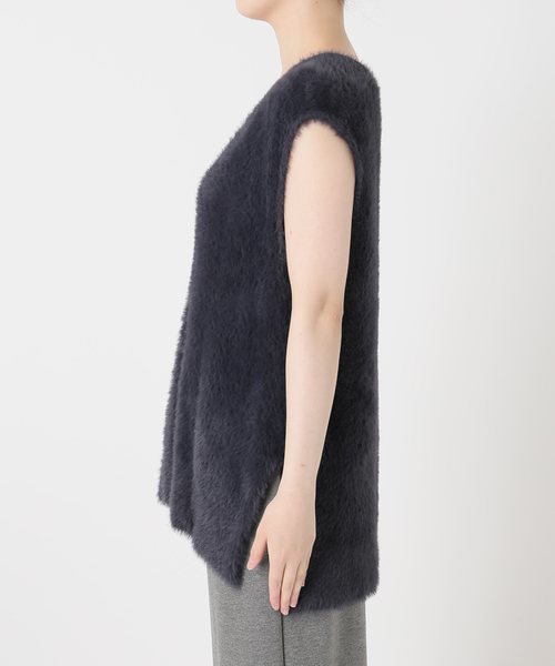 B.C STOCK（ベーセーストック）の「《追加3》《2点セット》手洗い可 / ショートシャギーベスト+ダンボールスカート（スカート・レディース・ネイビー/ブラウン/アイボリー・FREE）」の21枚目の写真