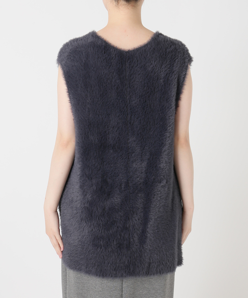 B.C STOCK（ベーセーストック）の「《追加3》《2点セット》手洗い可 / ショートシャギーベスト+ダンボールスカート（スカート・レディース・ネイビー/ブラウン/アイボリー・FREE）」の22枚目の写真