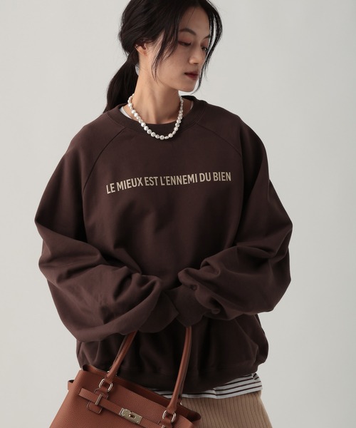 Elura（エルーラ）の「袖コンロゴスウェット/645449（スウェット・レディース・ブラウン/ライトグレー/オフホワイト・FREE）」の15枚目の写真