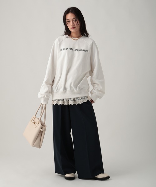 Elura（エルーラ）の「袖コンロゴスウェット/645449（スウェット・レディース・ブラウン/ライトグレー/オフホワイト・FREE）」の6枚目の写真