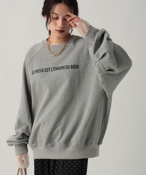 Elura（エルーラ）の「袖コンロゴスウェット/645449（スウェット・レディース・ブラウン/ライトグレー/オフホワイト・FREE）」の9枚目の写真