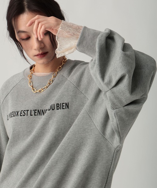 Elura（エルーラ）の「袖コンロゴスウェット/645449（スウェット・レディース・ブラウン/ライトグレー/オフホワイト・FREE）」の11枚目の写真