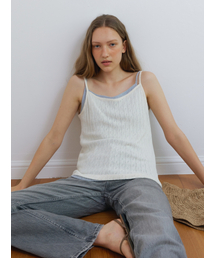 CROCHET SLEEVELESS SHIRT CREAM
