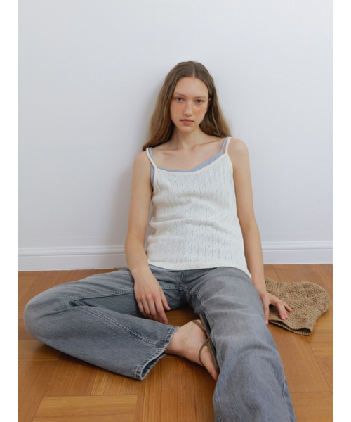UNNOUT(アナウト)の「CROCHET SLEEVELESS SHIRT CREAM(Tシャツ/カットソー・レディース・その他・ONE SIZE)」の2枚目の写真