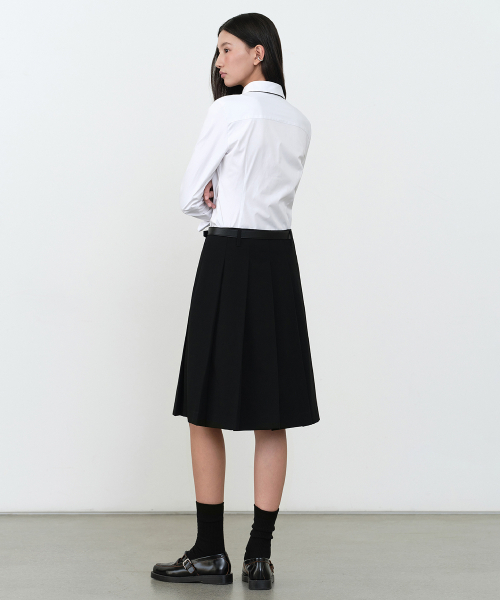 MUSINSA STANDARD WOMAN（ムシンサスタンダードウーマン）の「ウィメンズプリーツニーレングススカート[ブラック]（スカート・レディース・その他・SMALL/MEDIUM/LARGE/X-SMALL）」の6枚目の写真